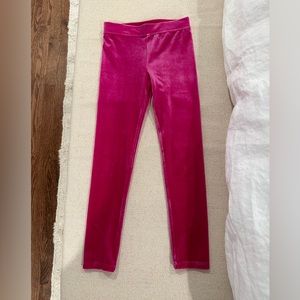 J Crew Crewcuts Pink Velvet Holiday leggings size 6-7 EUC